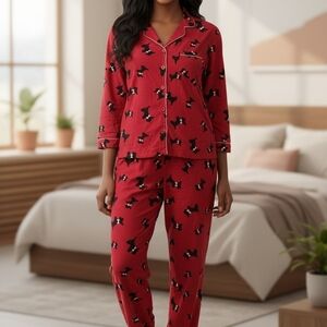 Victoria's Secret Red Dog Print Pajama Set